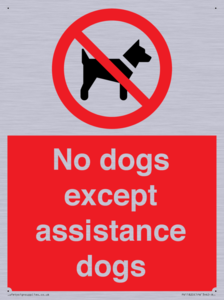 No dogs except assistance dogs
